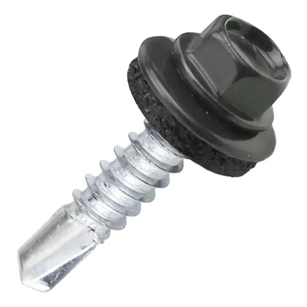 Саморезы кровельные по металлу Dilwis с пресс-шайбой RAL 7024 5.5x25 мм на вес