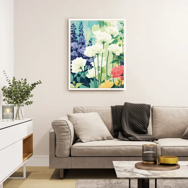 Картина в раме Postermarket Полевые цветы 40x50 см цвет разноцветный