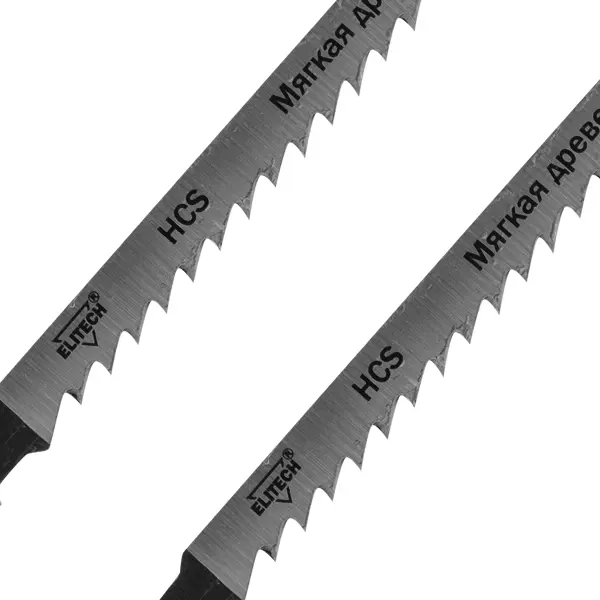 Пилка для лобзика по дереву Elitech T101D 75 мм 2 шт.