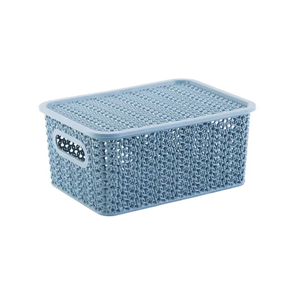 Корзинка Violet Вязь 23.5x17.3x10.6 см прямоугольная цвет голубая норка