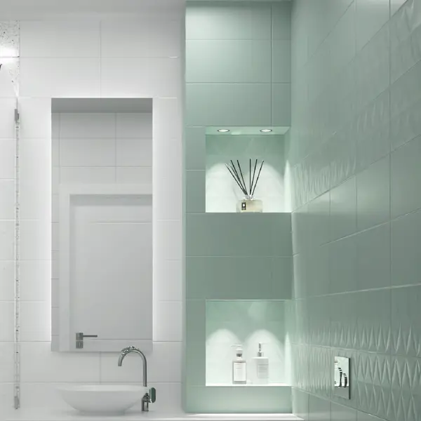 Плитка настенная Mersey Mono A0554G24101 20x40 см 1.6 м² матовая цвет мята