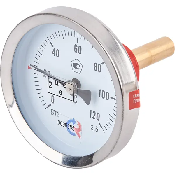 Термометр осевой Росма БТ-31.211 120С Дк63 1/2" шток 46 мм 00000002409