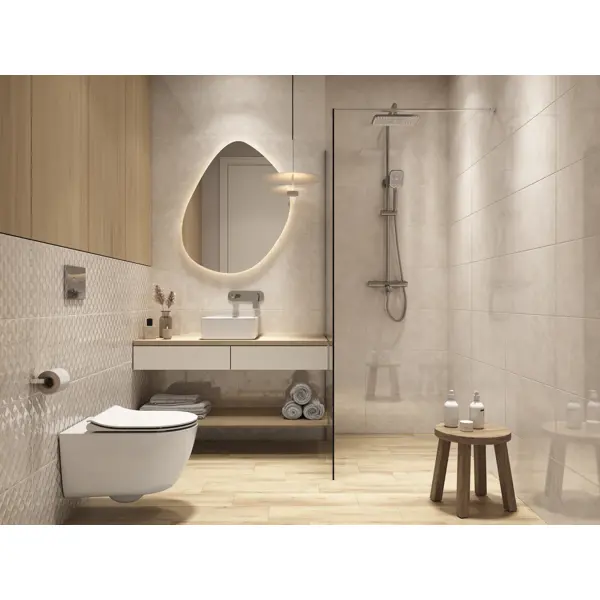 Плитка настенная Cersanit Milana 17355 29.8x59.8 см 1.425 м² глянцевая цвет бежевый