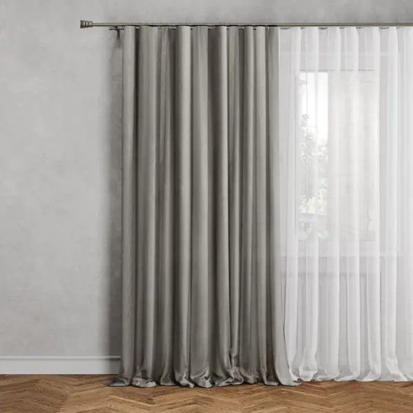ЛЦ Штора на ленте Tegal 140x260 см цвет серый Gran 3