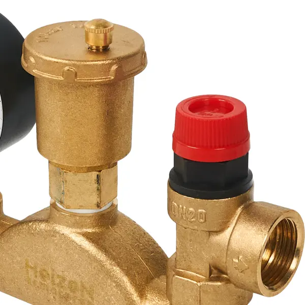 Группа безопасности Heizen 1" со сбросником 3/4" 3 бара латунь CW617N