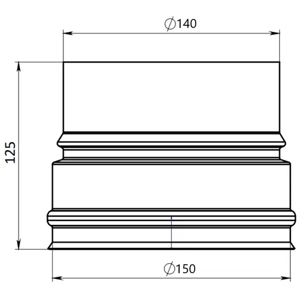 Переход Металлик и Ко ø 140-150 мм (430/0.8 мм)