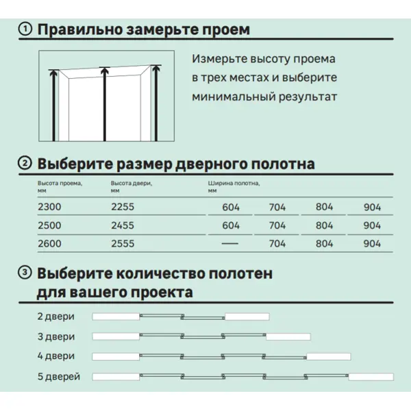 Дверь-купе Spaceo 2455x804 мм высота проема 2500 мм цвет зеркало