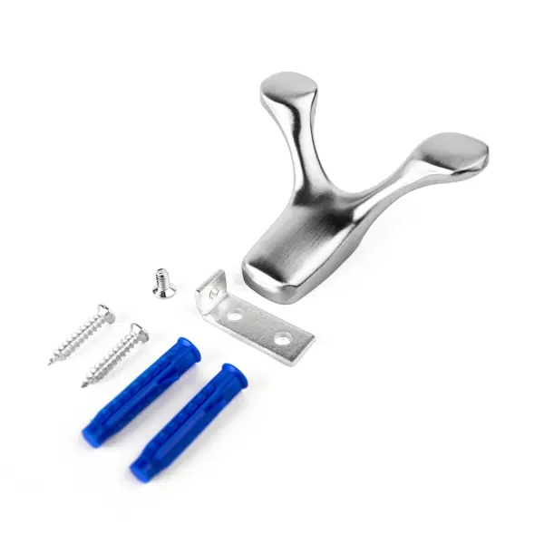 Крючок Г-образный Manor 20x77 мм сталь цвет хром глянцевый