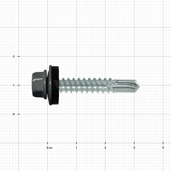 Саморезы кровельные по металлу Dilwis с пресс-шайбой RAL 7024 5.5x32 мм на вес