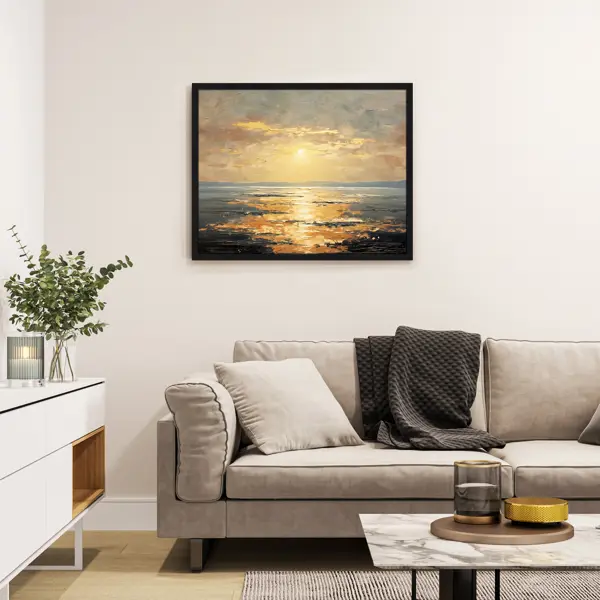 Картина в раме Postermarket Закат у моря 40x50 см цвет разноцветный