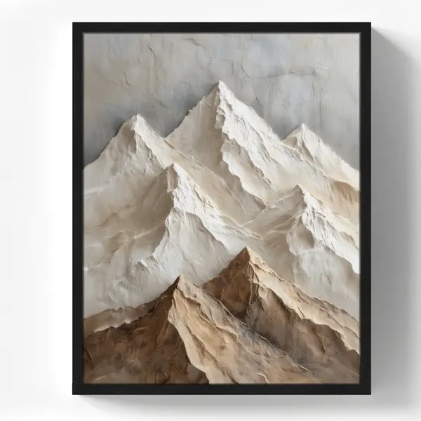 Картина в раме Postermarket Горы 3D 40x50 см цвет разноцветный