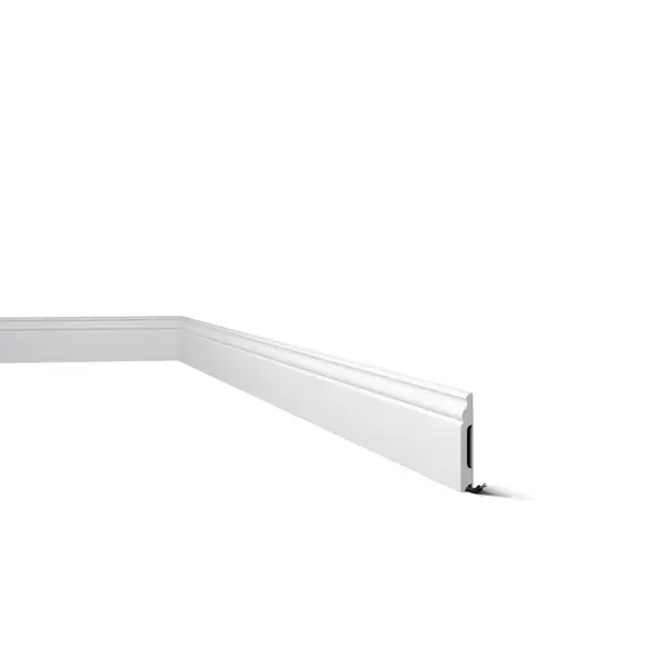 Плинтус настенно-потолочный полистирол ударопрочный Decoflair LM100-RU белый 200x10x1.3 см