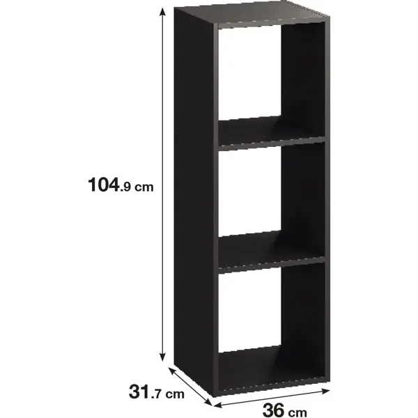 Стеллаж Spaceo KUB 3 секции 36x104x31.5 см ЛДСП цвет графит