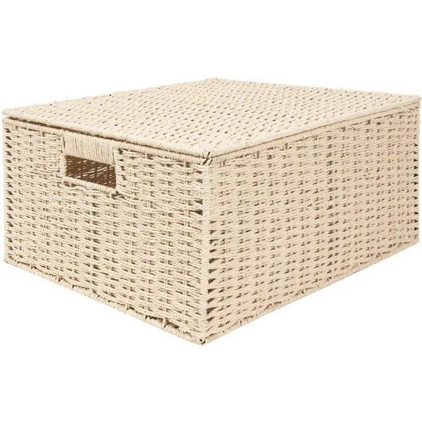 Корзина для хранения 45x21x33 см бумажный шпагат цвет бежевый