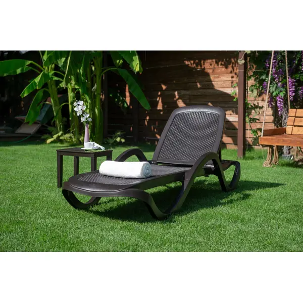 Шезлонг Capri 195x73x41 см пластик темно-коричневый
