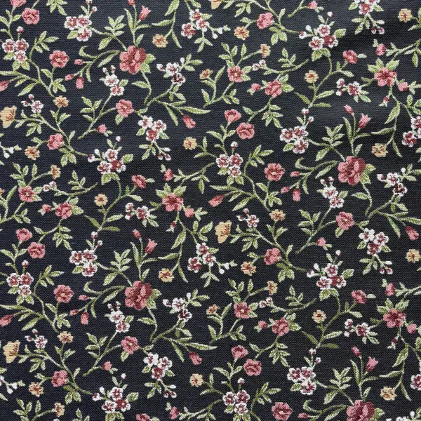 Ткань 1 м/п Весенние гобелен 150 см цвет черный