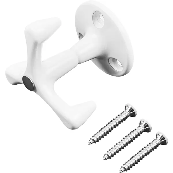 Крючок мебельный 4x5.3x4.8 см цвет матовый белый