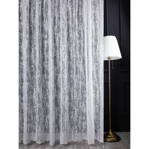 Тюль 1 м/п Жаккард сетка 290 см цвет белый