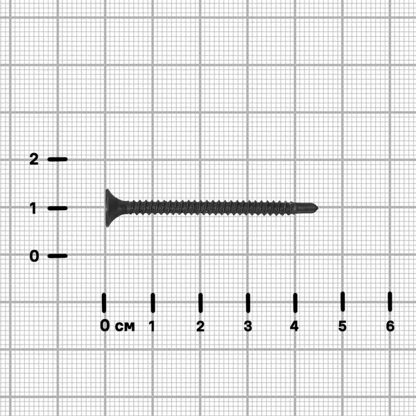 Саморезы по металлу и гипсокартону потайные со сверлом фосфатированные 3.5x45 на вес