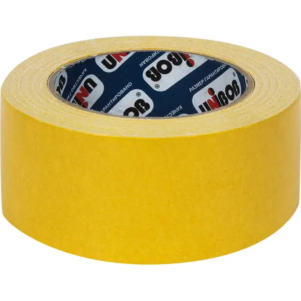 Лента клейкая двусторонняя монтажная Unibob 50 мм x 25 м цвет белый