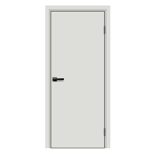 Дверь межкомнатная глухая Асти 80x200 см Hardflex цвет белый жемчуг с замком и петлями