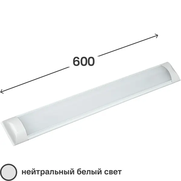 Светильник линейный светодиодный IEK ДБО5001 600 мм 18 Вт нейтральный белый свет