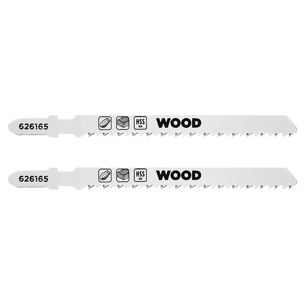 Пилка для электролобзика по дереву и пластику KWB 626165 чистый рез, 2 шт.