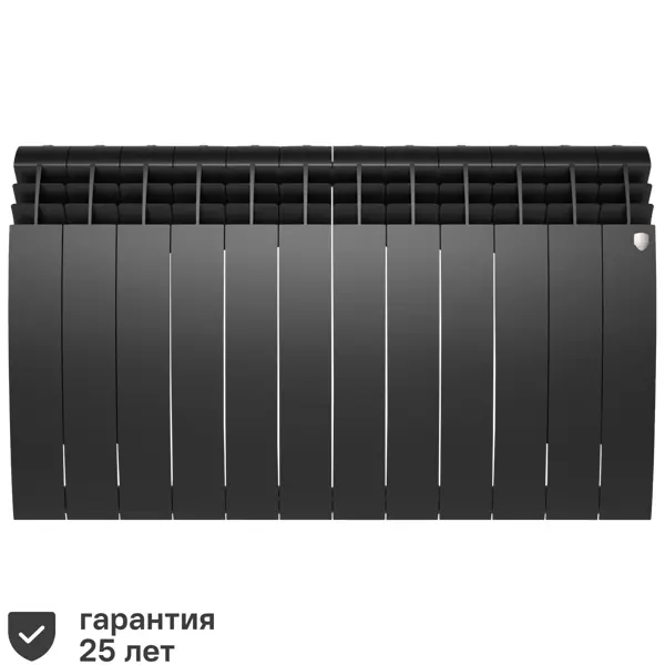 Радиатор секционный Royal Thermo Biliner 500/87 12 секций боковое подключение биметалл черный
