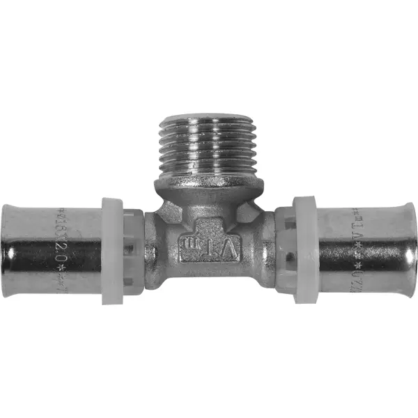 Тройник комбинированный Valtec 16x1/2"x16 мм НР латунь VTM.233.N.160416