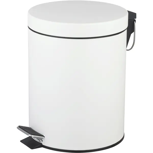 Контейнер для мусора для ванной KONSENSA Терни 5 л сталь цвет белый