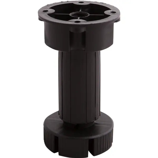 Ножка для мебели круглая 55 мм 90-110 мм черная 4 шт