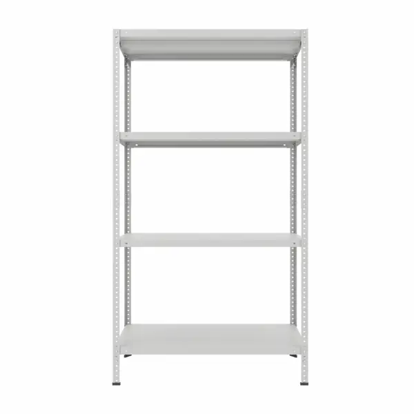 Стеллаж металлический 4 полки 180x80x40 см цвет серый нагрузка 100 кг на полку