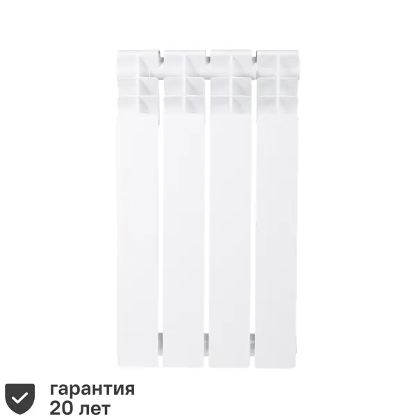 Радиатор секционный Equation Bimetal 500/80 4 секции боковое подключение биметалл белый