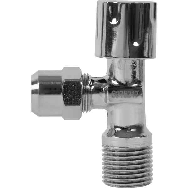 Вентиль запорный угловой Equation DN15 PN10 1/2"x10M НР ручка барашек латунь