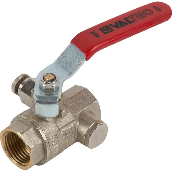 Кран шаровой прямой Valtec DN15 PN16 1/2" ВР латунь ручка флажок