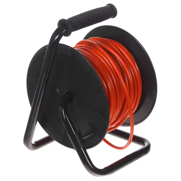 Удлинитель на катушке садовый Защита Про 1 розетка без заземления 2x1 мм 40 м цвет оранжевый/черный