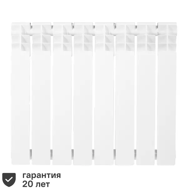 Радиатор секционный Equation Bimetal 500/80 8 секций боковое подключение биметалл белый