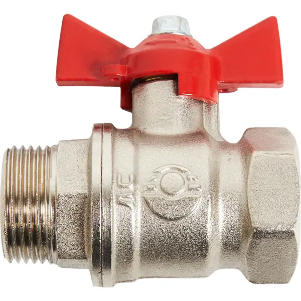 Кран шаровой прямой Valfex DN20 PN24 3/4" ВР/НР ручка бабочка латунь