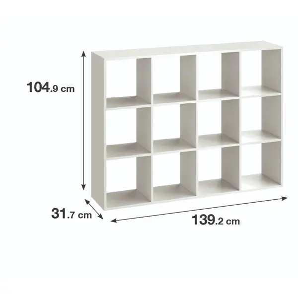 Стеллаж Spaceo KUB 12 секций 139.2x104.9x31.7 см ЛДСП цвет белый