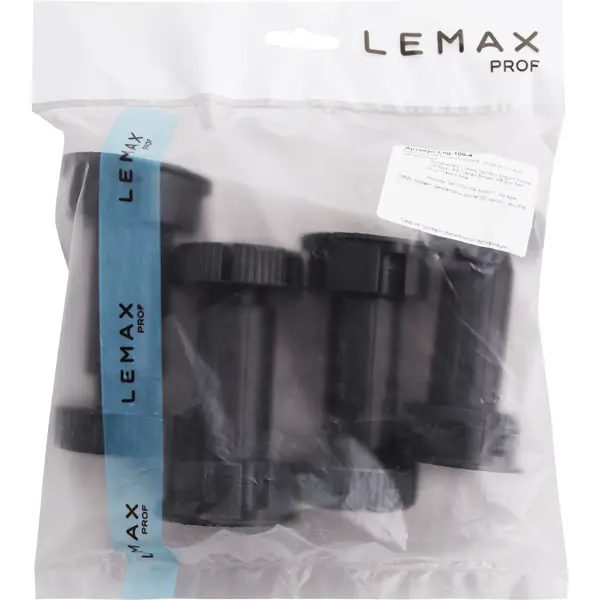 Ножка для мебели круглая 55 мм 90-110 мм черная 4 шт