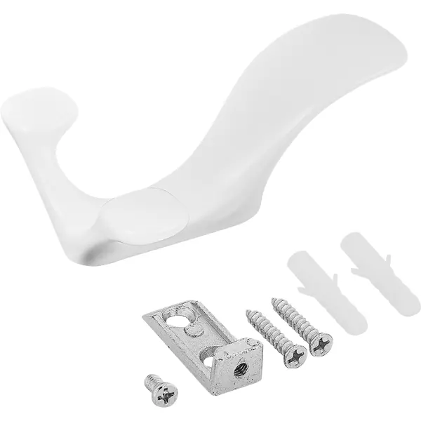 Мебельный крючок N00-N00-MW 10 см ЦАМ белый