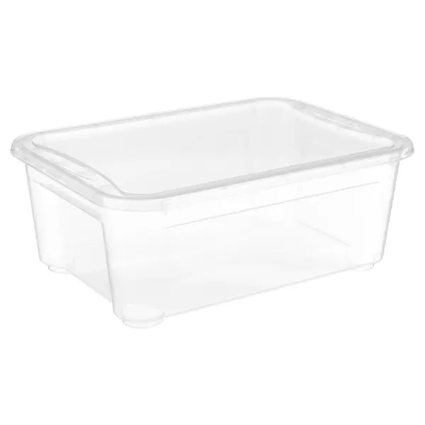 Ящик Кристалл 38.9x14.5x27.5 см 10 л пластик с крышкой цвет прозрачный