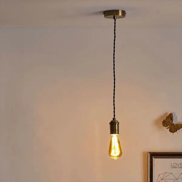 Шнур декоративный Inspire Ione 1xE27x60 Вт, цвет алюминий/латунь антик