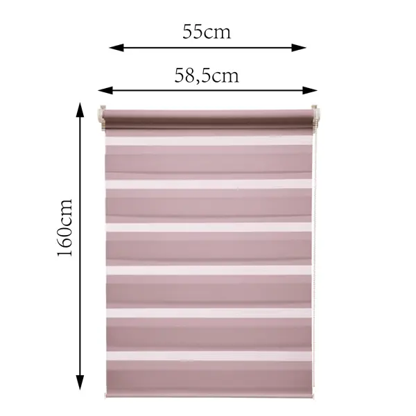 Штора рулонная день-ночь Inspire Peter 55x160 см сиреневая