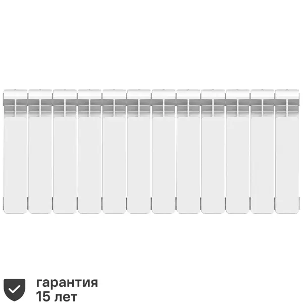 Радиатор секционный Equation Bimetal 350/90 12 секций боковое подключение биметалл белый