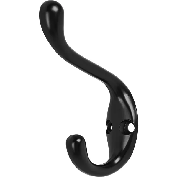 Крючок мебельный 2x8.45x6 см цвет матовый черный
