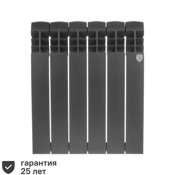 Радиатор секционный Royal Thermo Biliner 500/87 6 секций боковое подключение биметалл черный