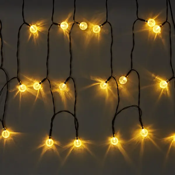Гирлянда светодиодная шар KREAFORTA Anvik на солнечных батареях 4.3 м цвет белый