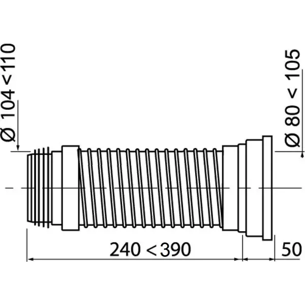 Труба для унитаза Wirquin 240-390 мм