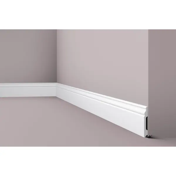 Плинтус настенно-потолочный полистирол ударопрочный Decoflair LM100-RU белый 200x10x1.3 см